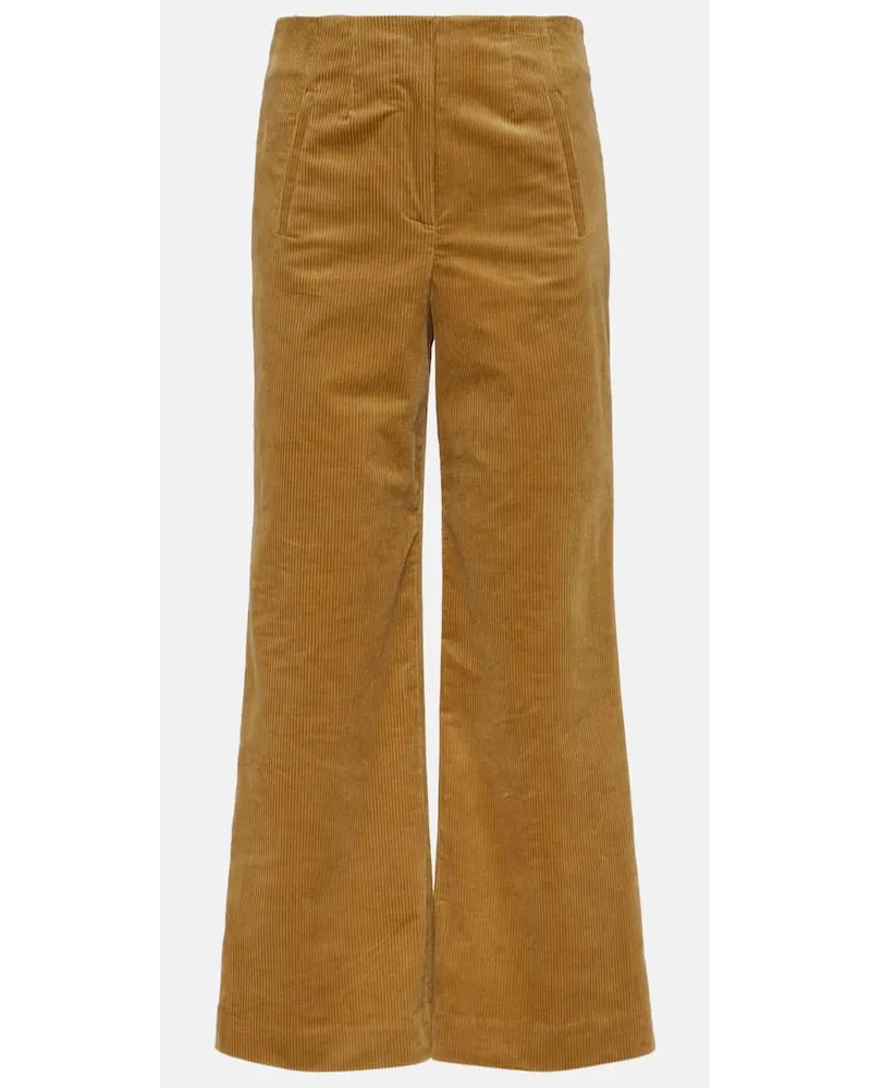 Veronica Beard Cropped-Hose Dova aus Cord Beige