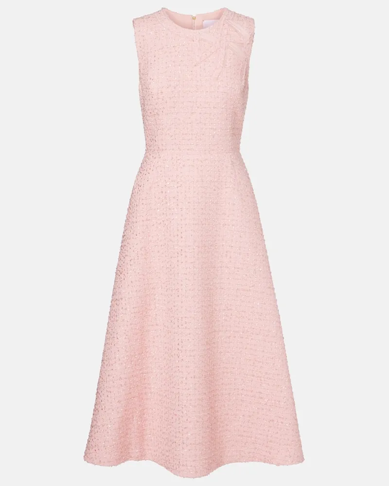 Carolina Herrera New York Midikleid aus Bouclé Rosa