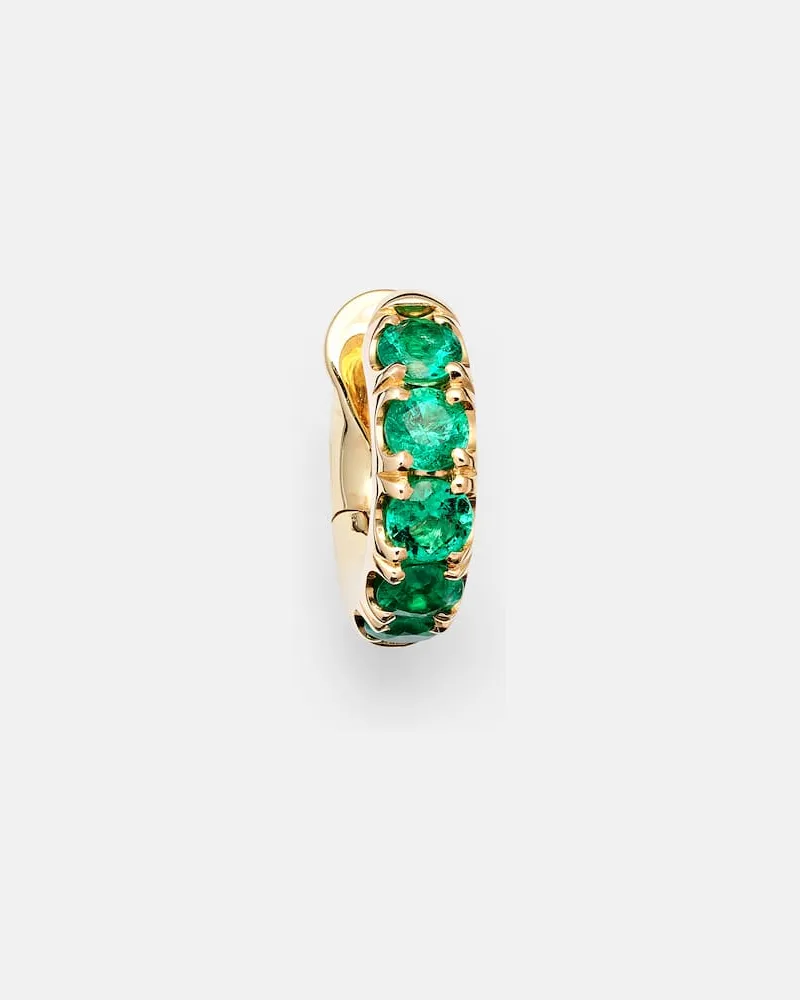 Spinelli Kilcollin Einzelner Ohrring Mini Marco Hoop aus 18kt Gelbgold mit Smaragden Gold