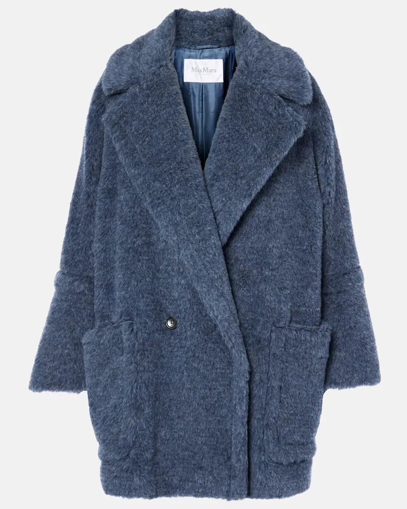 Max Mara Mantel Teddy Bear Icon aus Teddyfleece Blau