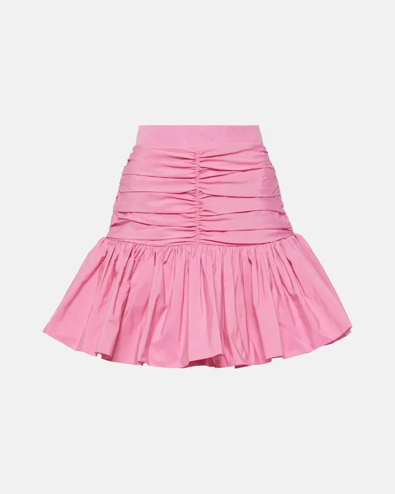 Patou High-Rise-Minirock aus Faille Rosa