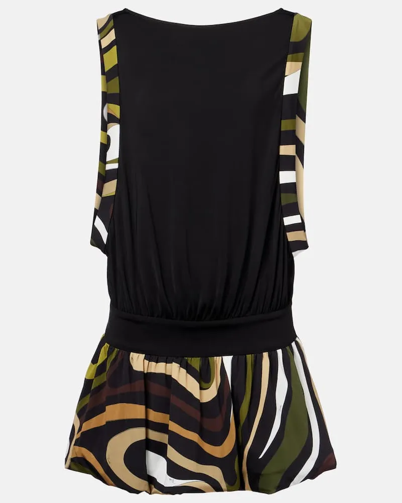 Emilio Pucci Minikleid Marmo aus Jersey Schwarz