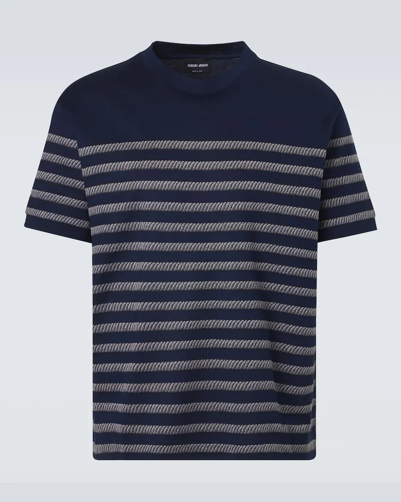 Giorgio Armani T-Shirt aus einem Baumwollgemisch Blau