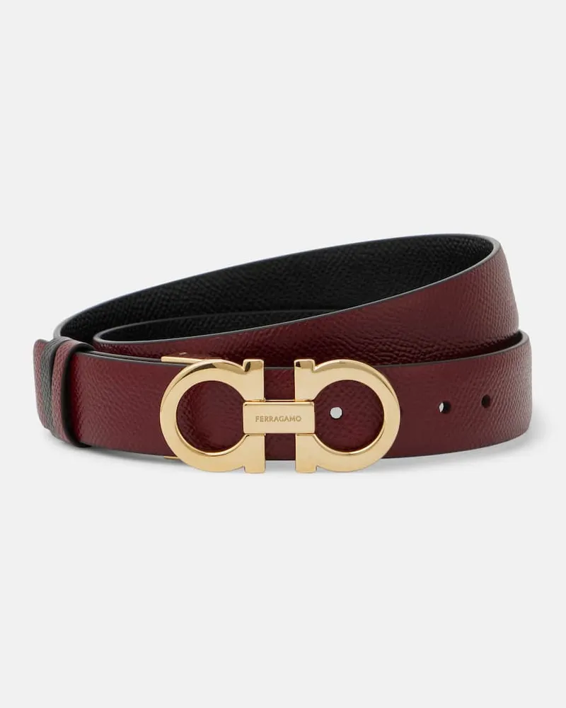 Ferragamo Gürtel Gancio Mediterraneo aus Leder Burgund