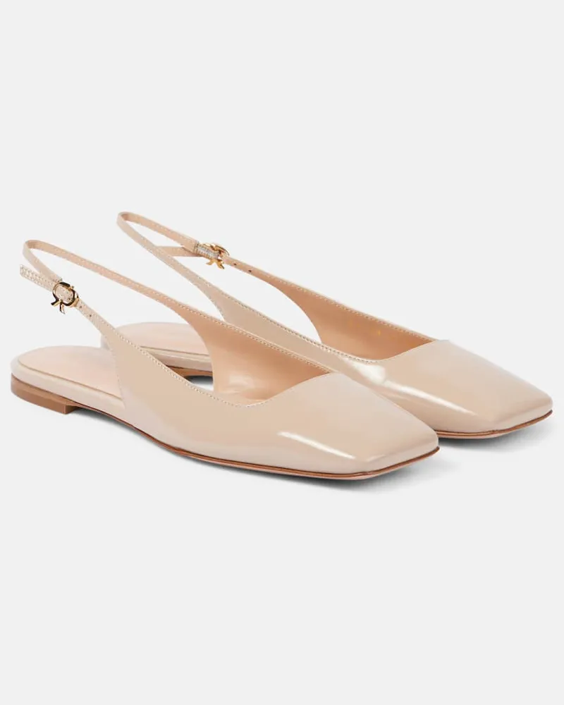 Gianvito Rossi Slingback-Ballerinas Freeda aus Lackleder Neutral