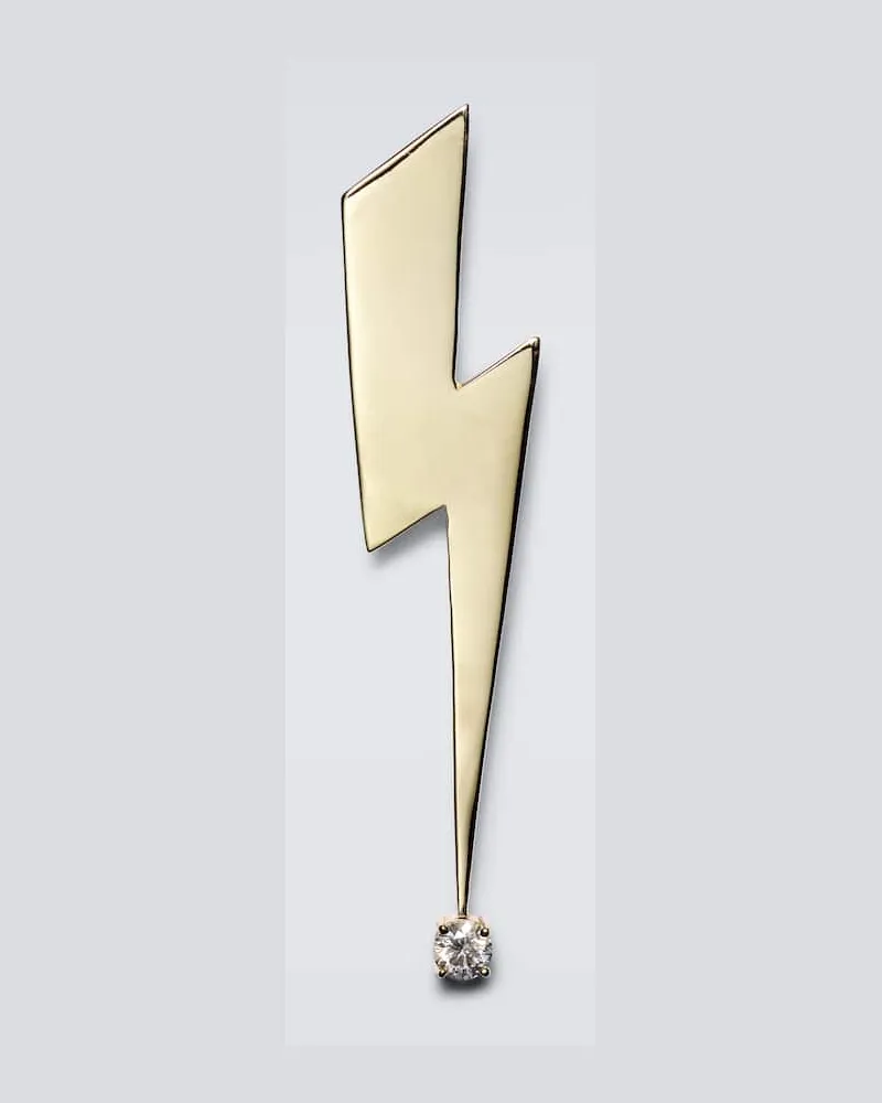 Sydney Evan Brosche Lightning Bolt aus 14kt Gelbgold mit Diamant Gold