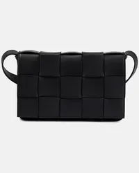 Bottega Veneta Schultertasche Cassette aus Leder Schwarz