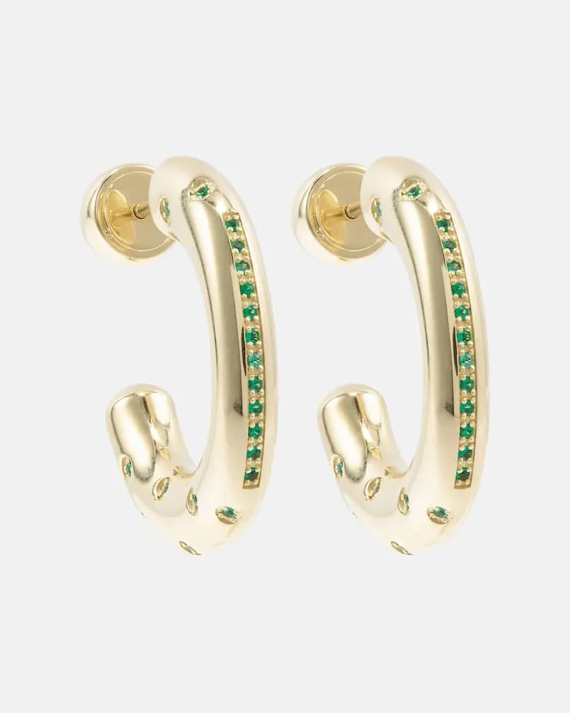 Lauren Rubinski Ohrringe Peggy aus 14kt Gelbgold mit Smaragden Gold