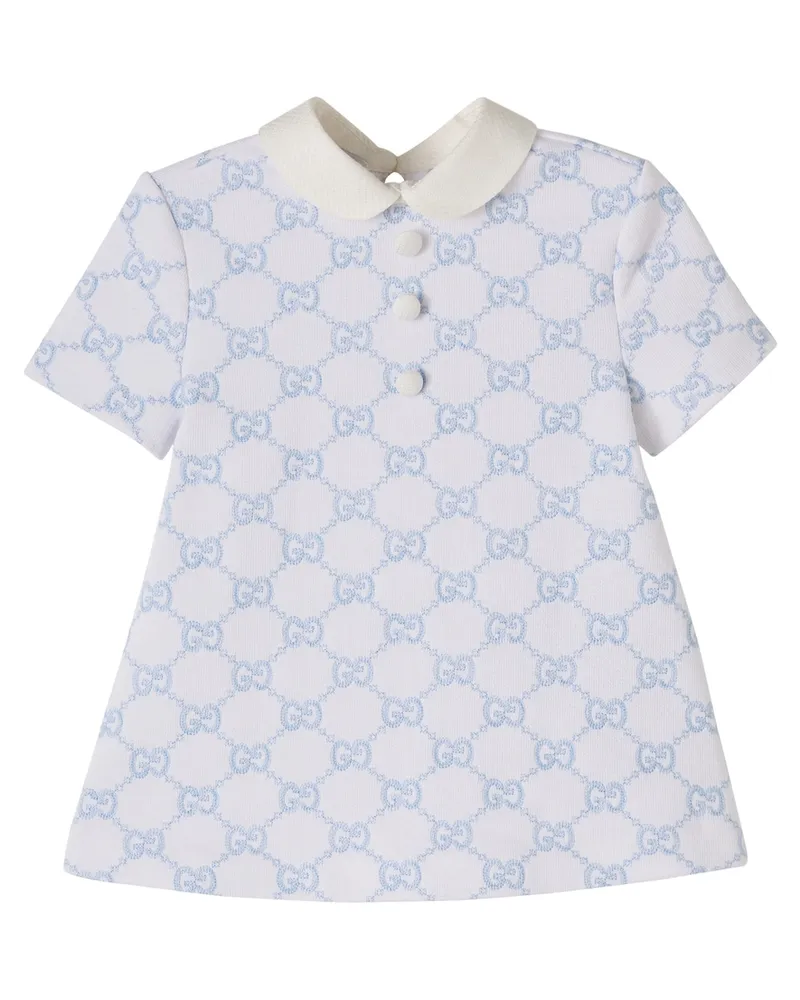 Gucci Baby Kleid GG aus Baumwoll-Jacquard Weiß