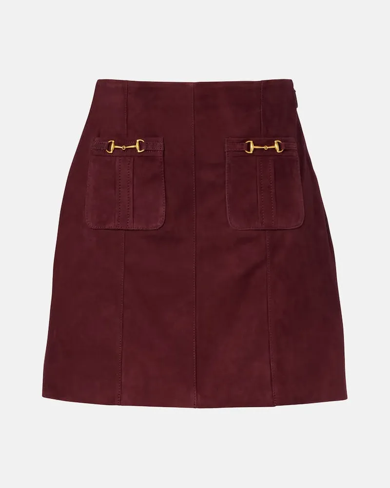 RIXO Minirock Wiley aus Veloursleder Braun
