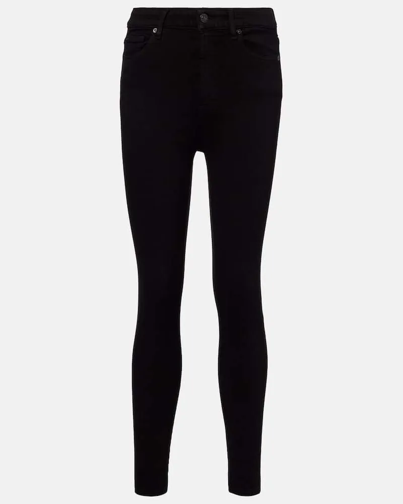 7 for all mankind High-Rise Skinny Jeans Aubrey Schwarz