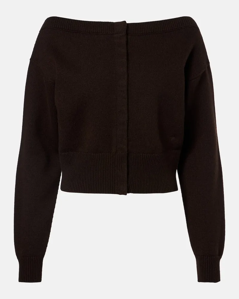 Tom Ford Off-Shoulder-Cardigan aus Kaschmir Braun