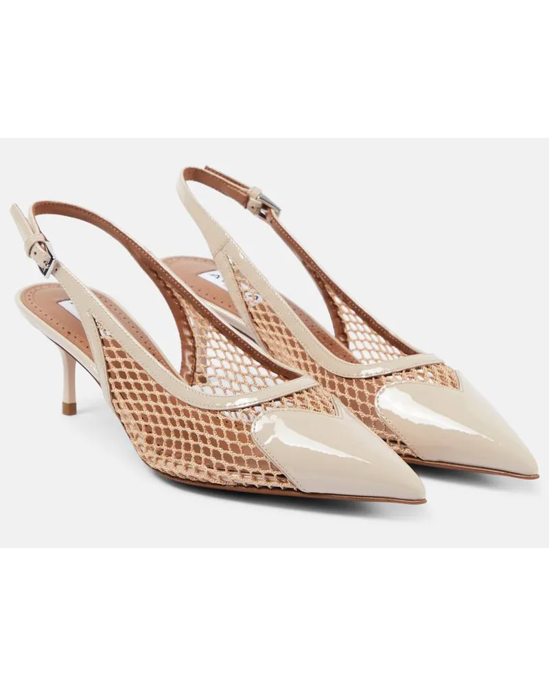 Alaïa Alaia Slingback-Pumps Le Cour mit Lackleder Beige