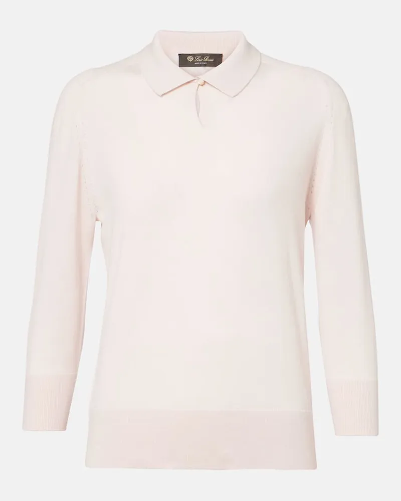 Loro Piana Polopullover Neo Piuma aus Kaschmir Pink