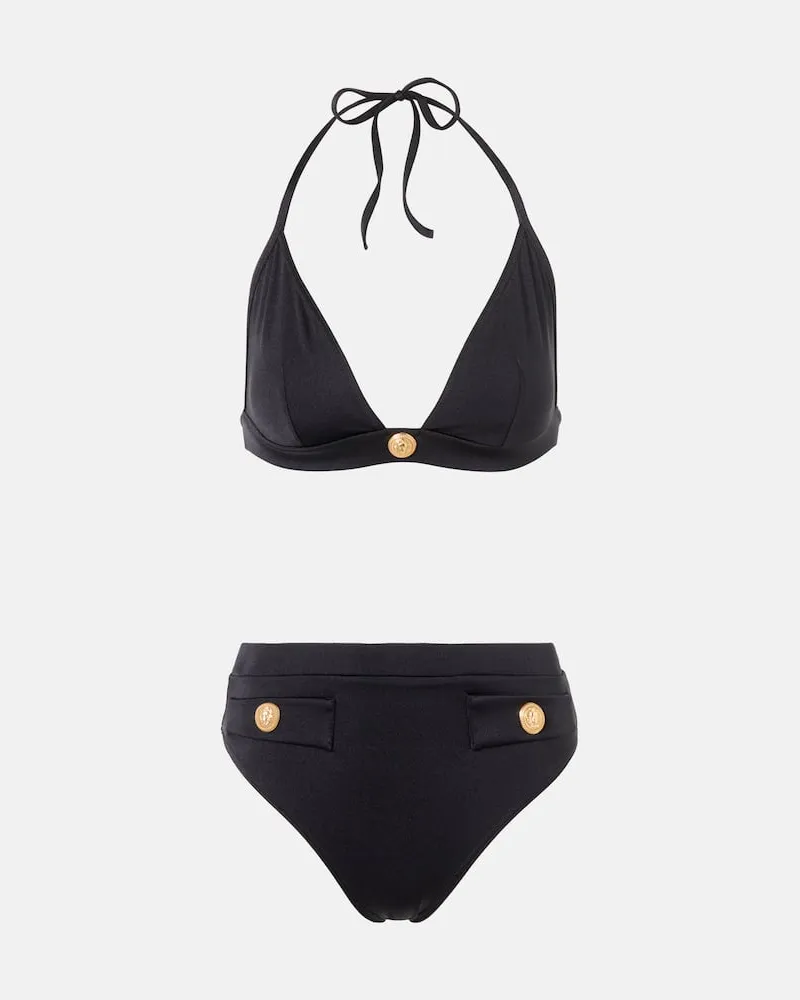 Balmain Verzierter Bikini Schwarz