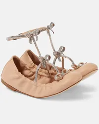 René Caovilla Verzierte Ballerinas Caterina aus Leder Pink