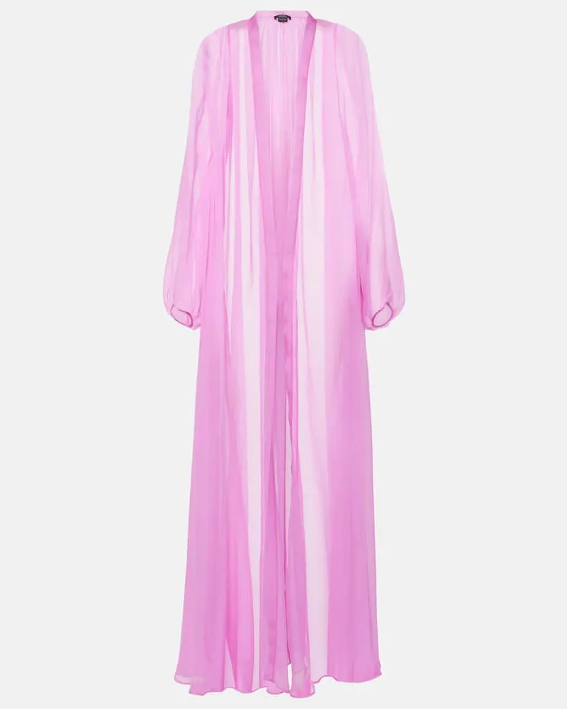Max Mara Mantel Medicea aus Seidenchiffon Rosa