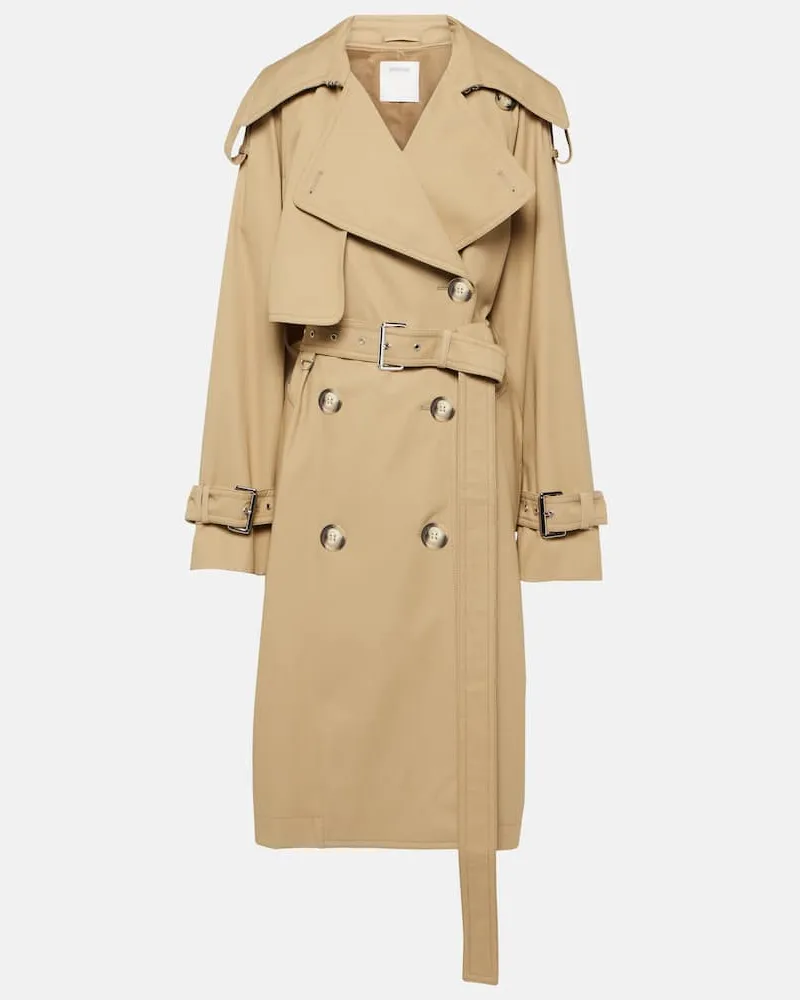 SPORTMAX Trenchcoat Ricamo aus Baumwolle Beige