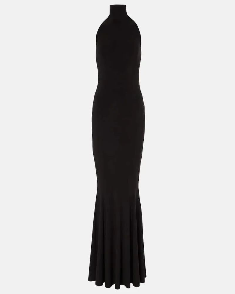 Norma Kamali Robe Fishtail Schwarz