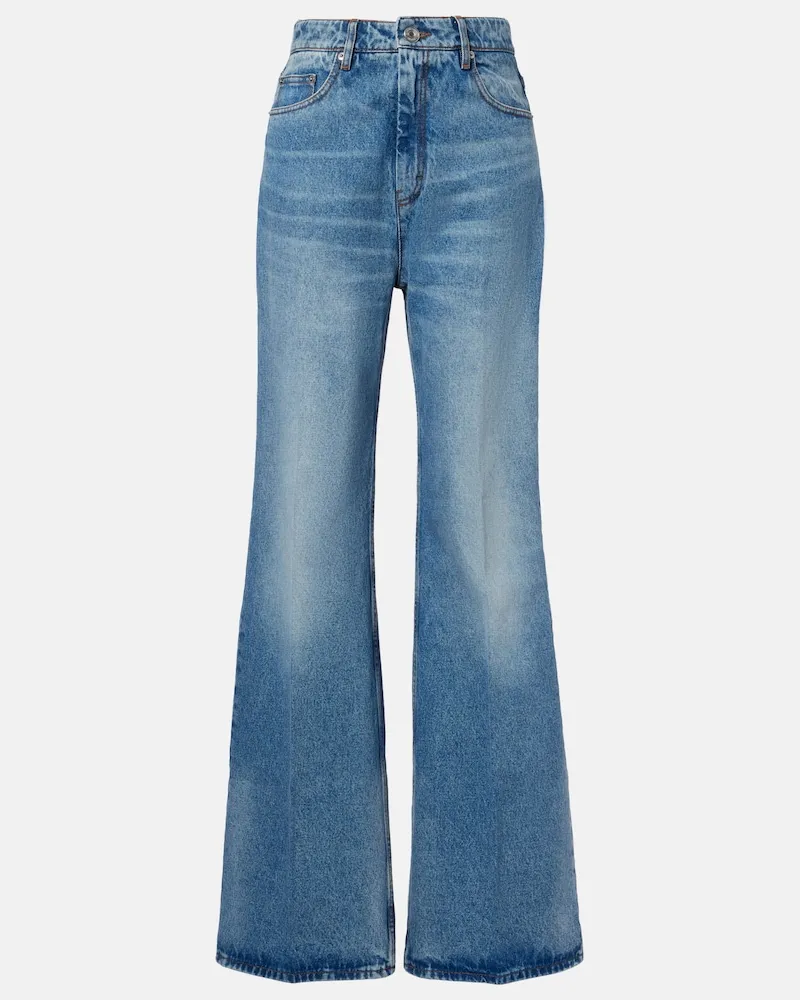 AMI Paris High-Rise Flared Jeans Blau