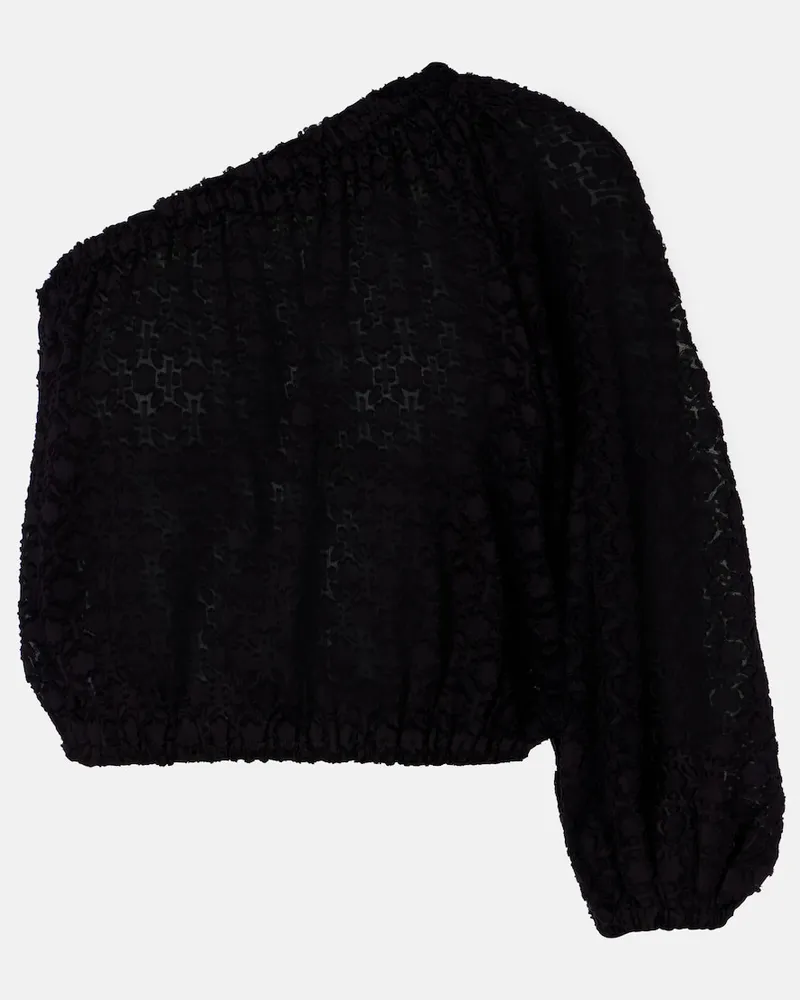 Eres Top Twist aus Seiden- und Baumwoll-Jacquard Schwarz