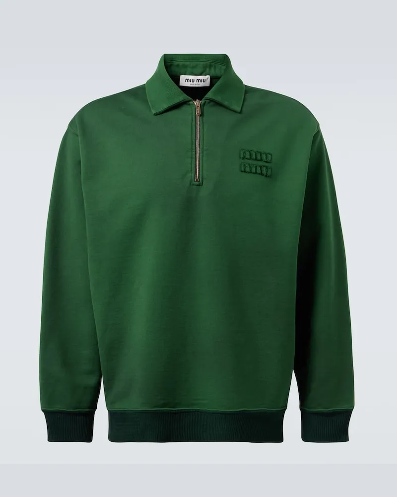 Miu Miu Sweatshirt aus Baumwoll-Jersey Grün