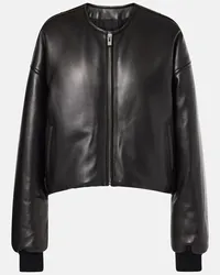 Alaïa Alaia Bomberjacke aus Leder Schwarz