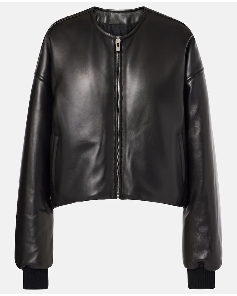 Alaïa Alaïa Bomberjacke aus Leder Schwarz