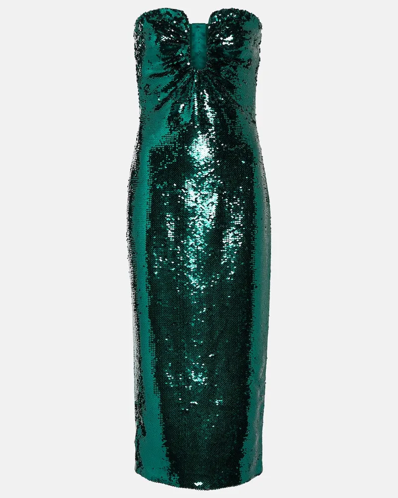 Roland Mouret Midikleid mit Pailletten Grün