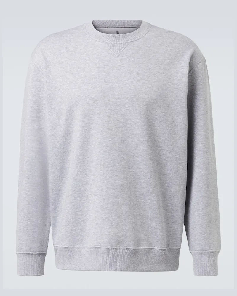 Brunello Cucinelli Sweatshirt aus einem Baumwollgemisch Grau