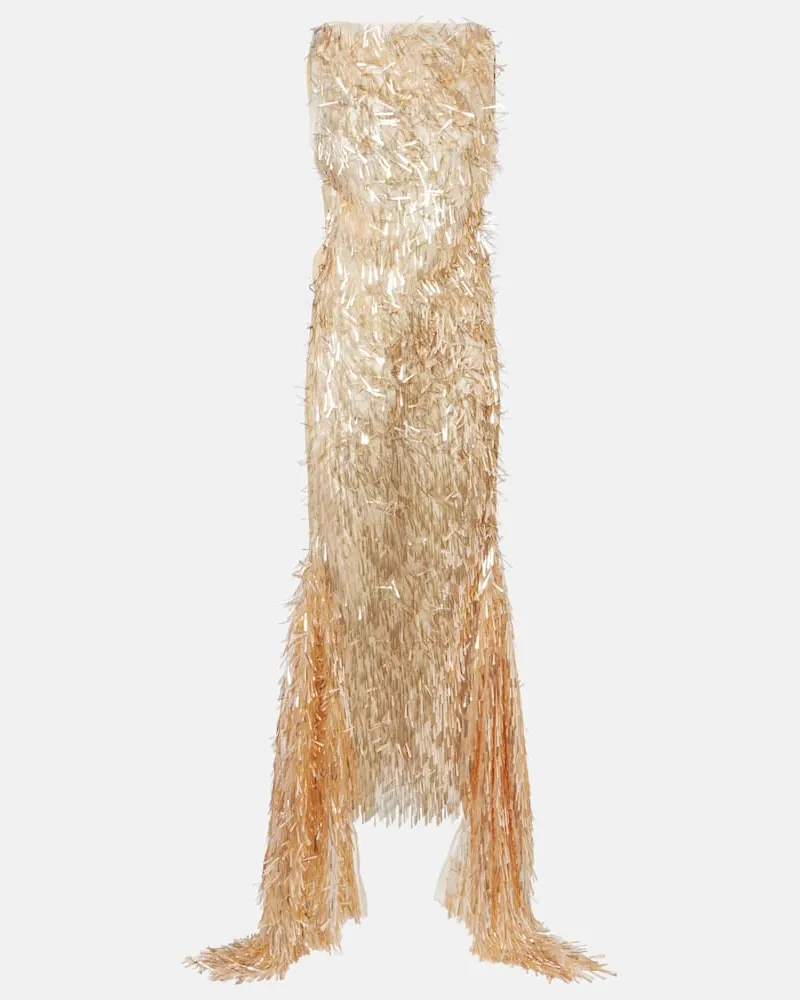 Maticevski Robe Tiara mit Pailletten Beige