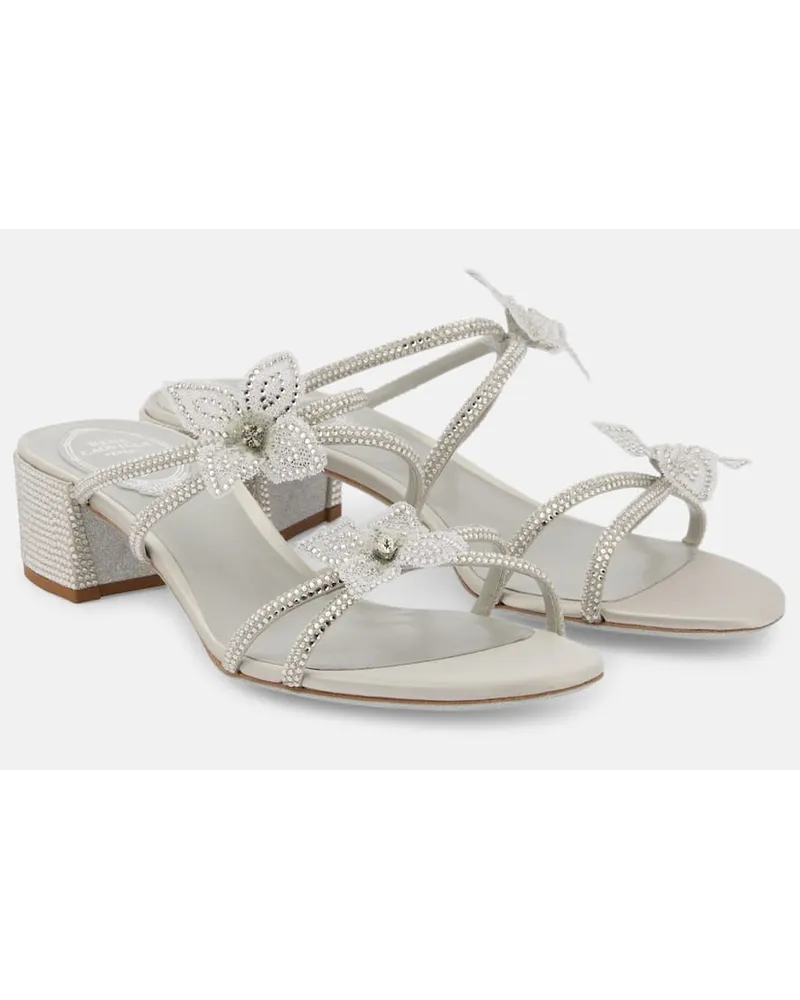 René Caovilla Verzierte Sandalen Caterina Silber