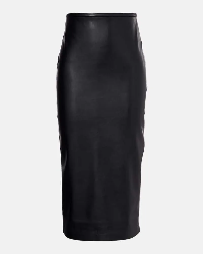 Norma Kamali High-Rise-Midirock Schwarz