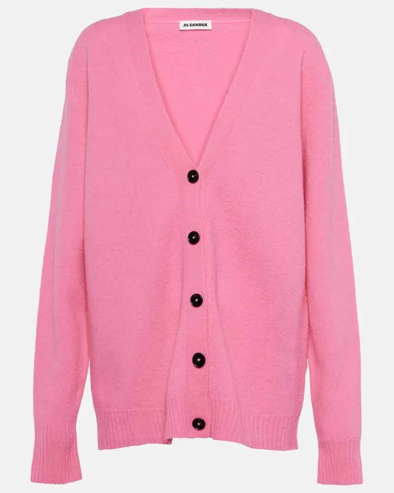 Jil Sander Cardigan aus Wolle Rosa