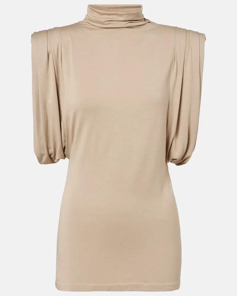 Thierry Mugler Top aus Jersey Beige