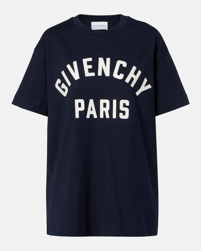 Givenchy T-Shirt Paris aus Baumwoll-Jersey Blau