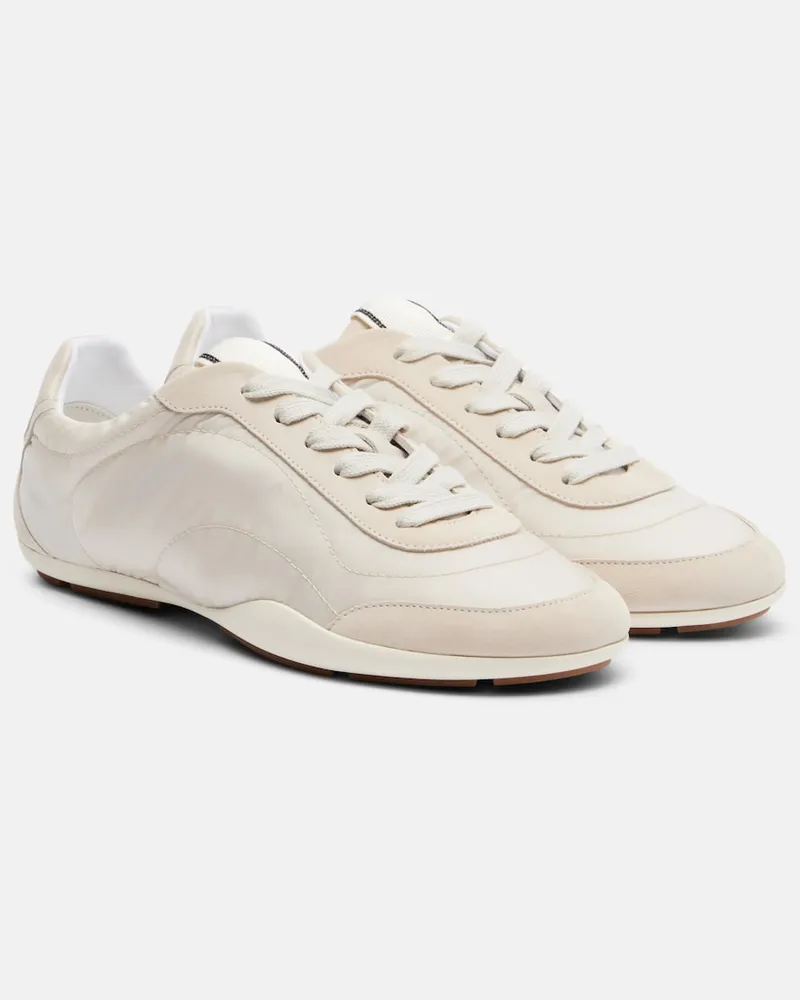 Brunello Cucinelli Sneakers Monili mit Veloursleder Weiß