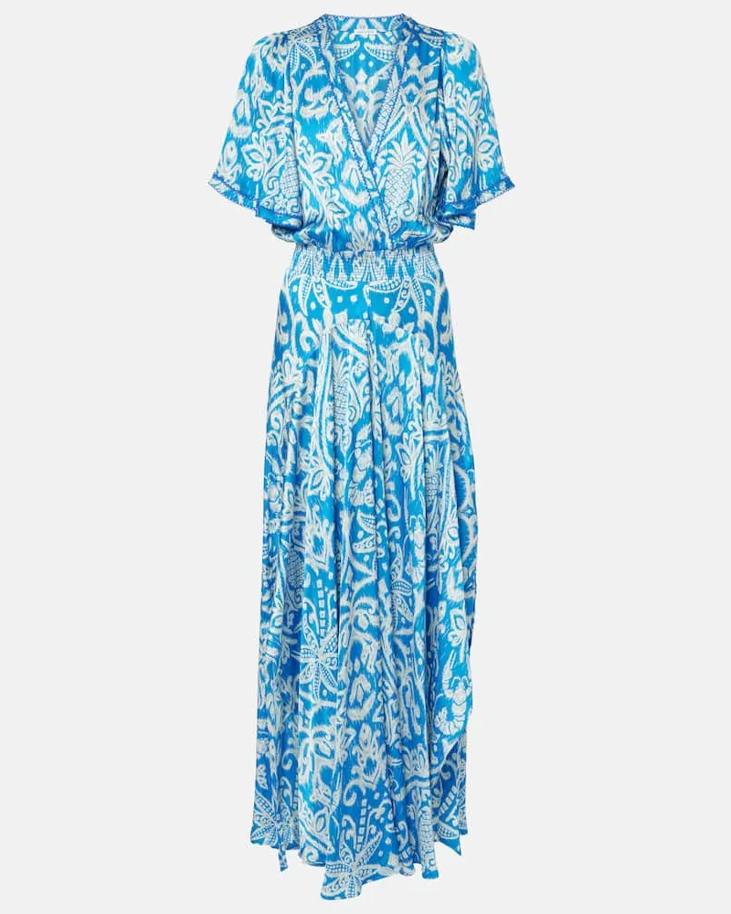 Poupette St Barth Bedrucktes Maxikleid Mabelle Blau