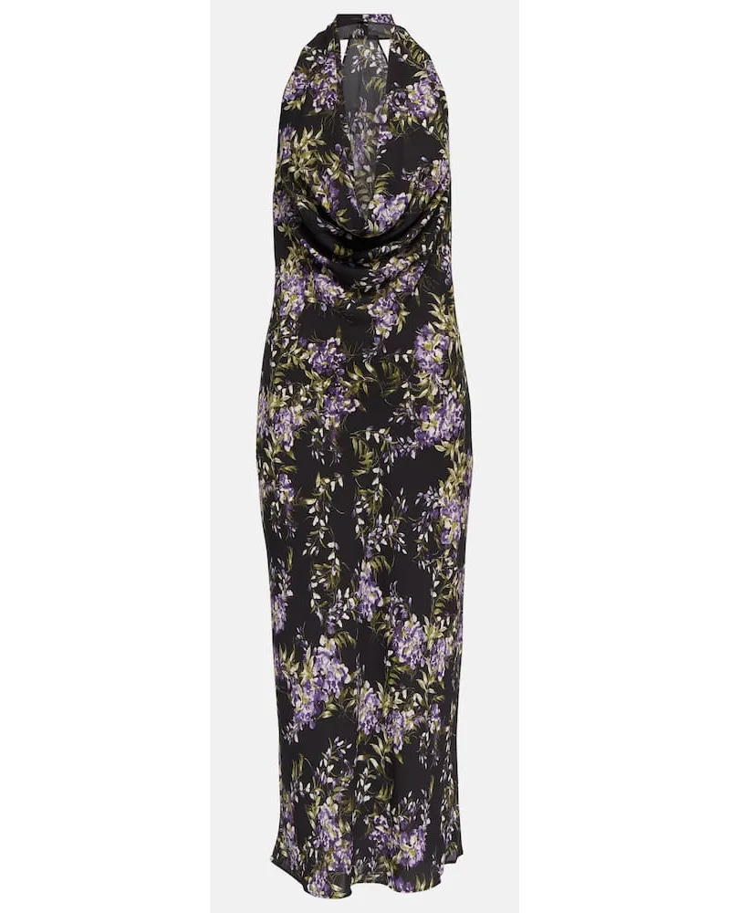 Norma Kamali Midikleid aus Georgette Multicolor