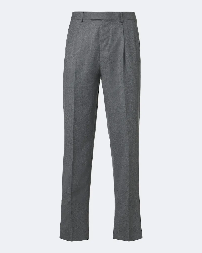 Ermenegildo Zegna Straight Hose aus Wollflanell Grau