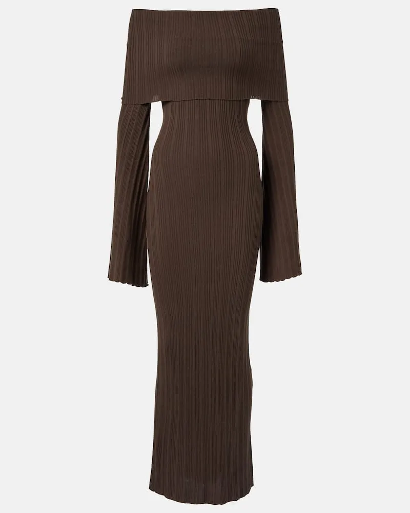 Aya Muse Off-Shoulder-Maxikleid aus Jersey Braun