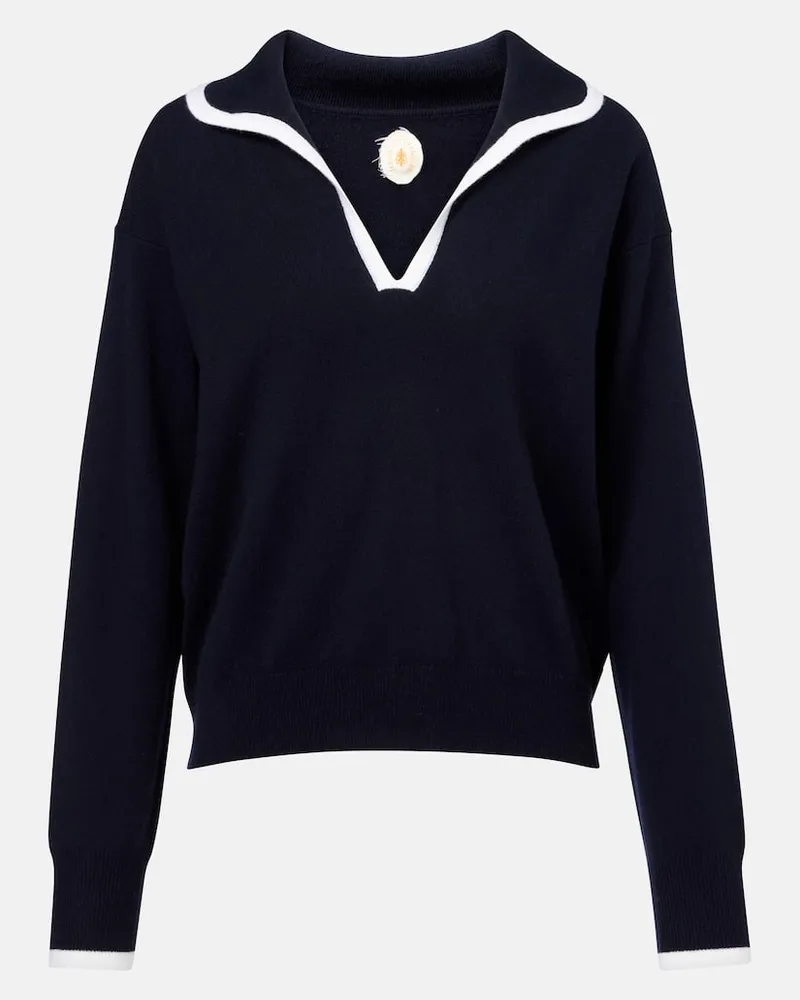 Jardin des Orangers Polopullover aus Kaschmir Blau