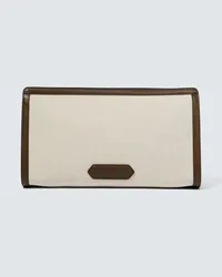 Tom Ford Etui aus Canvas mit Leder Beige