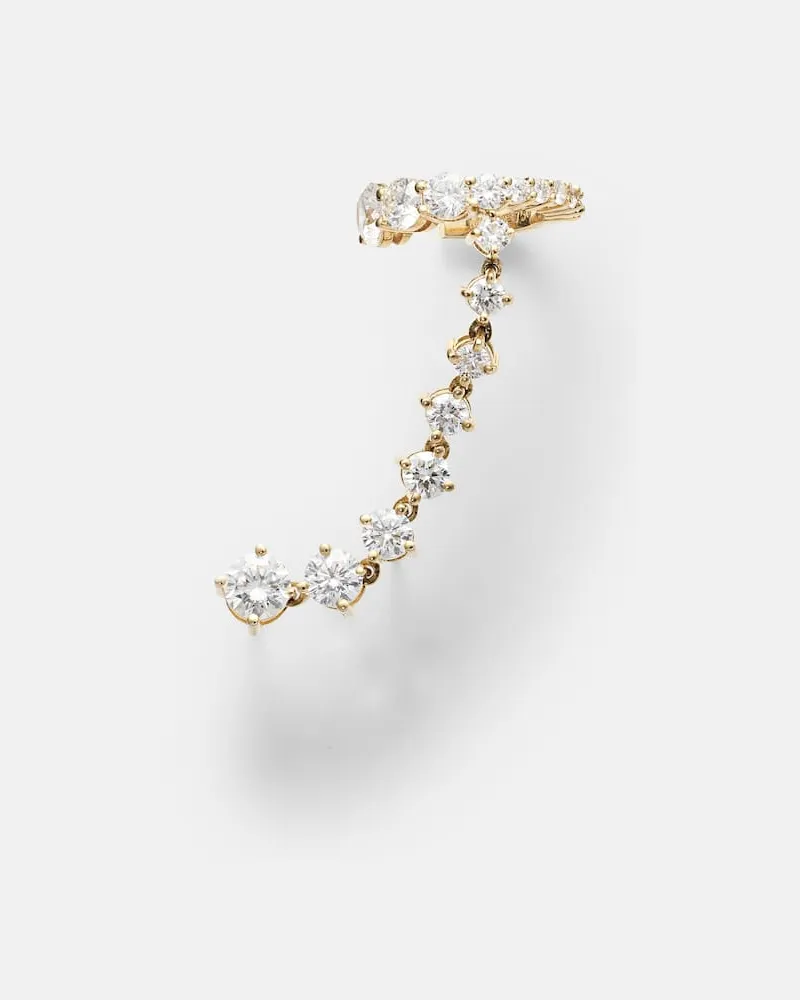 Melissa Kaye Einzelner Ohrring Sadie aus 18kt Gelbgold mit Diamanten Gold