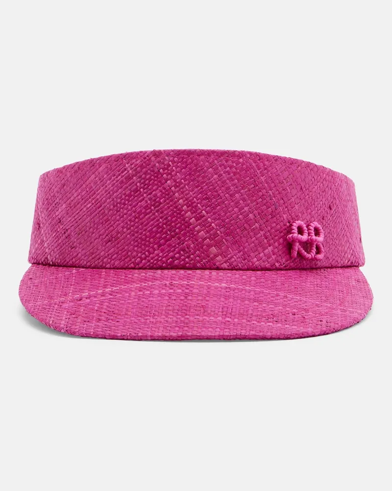 RUSLAN BAGINSKIY Visor aus Stroh mit Logo Rosa