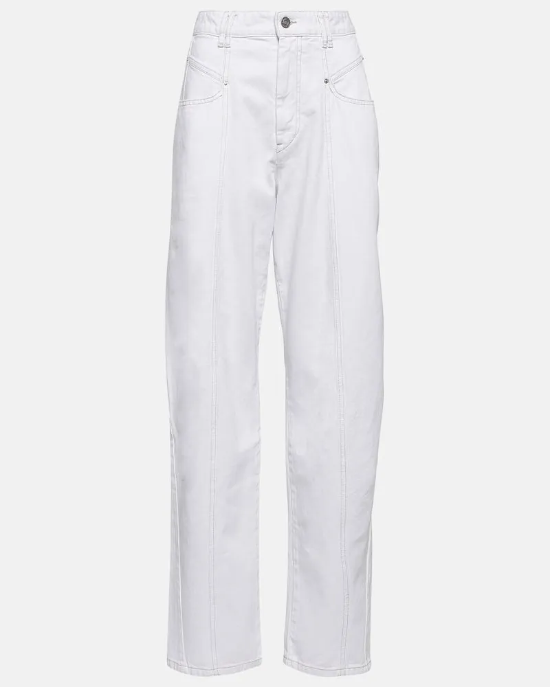 Isabel Marant High-Rise Jeans Vetan Weiß