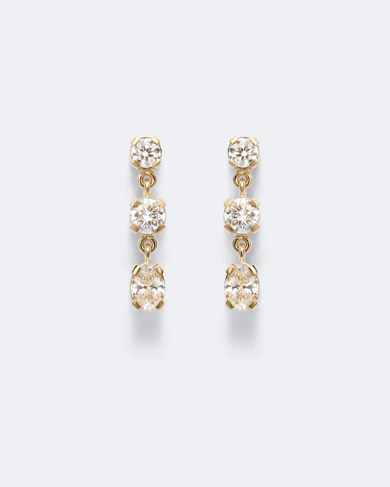 Sophie Bille Brahe Ohrringe Amis Ovale aus 18kt Gelbgold mit Diamanten Gold