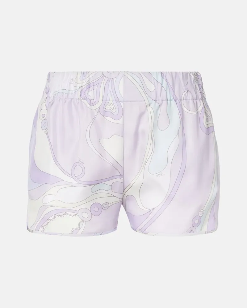 Emilio Pucci Low-Rise Shorts Orchidee aus Seiden-Twill Lila