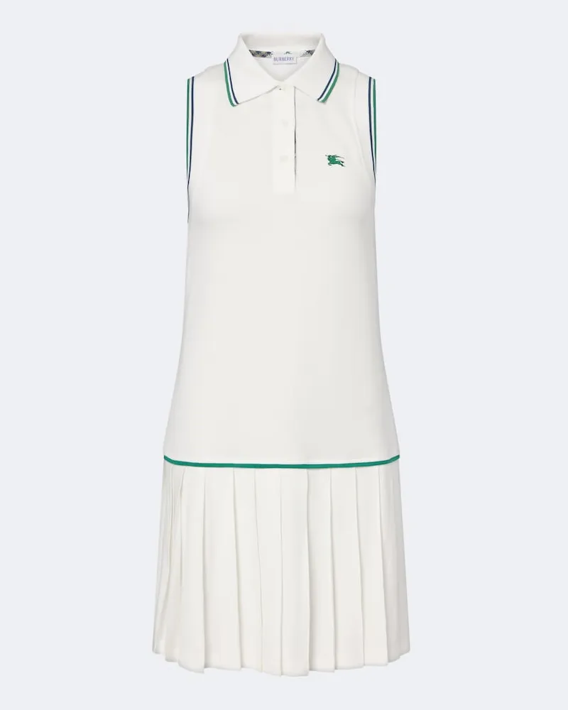Burberry Tenniskleid Martina aus Baumwoll-Piqué Weiß