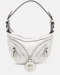 Versace Schultertasche Repeat Mini aus Leder Weiss